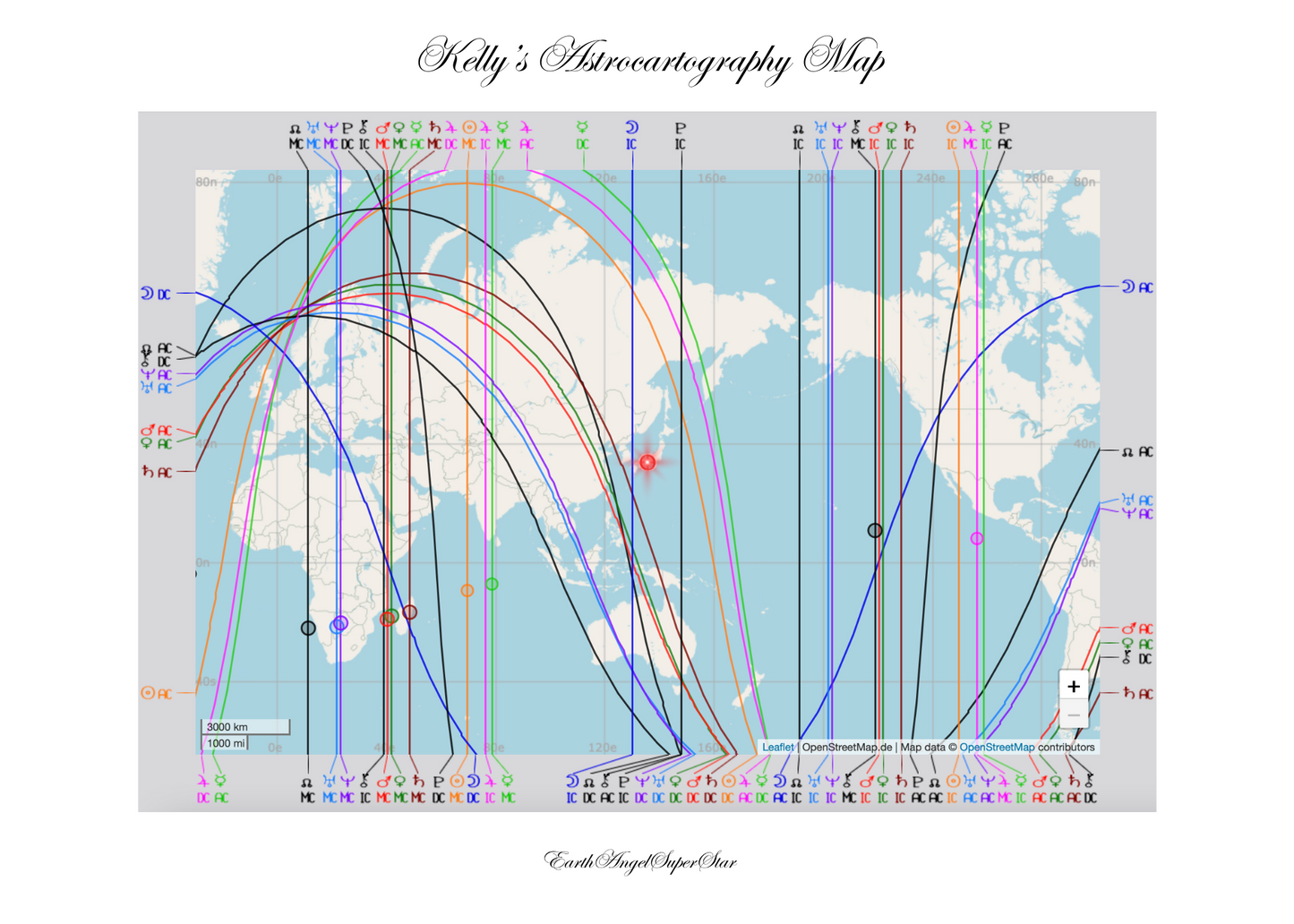 Astrocartography Map 5x7 Print