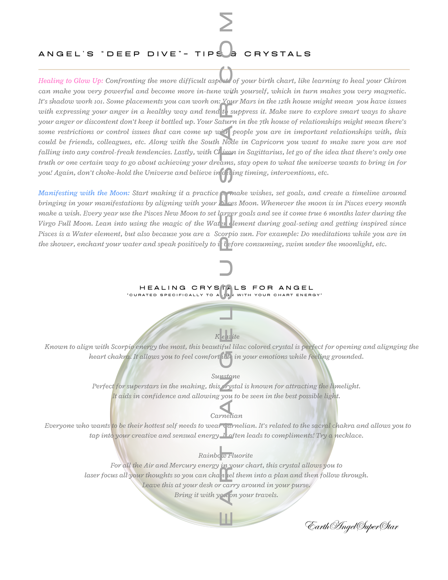 "DEEP DIVE" - BIRTH CHART REPORT